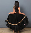 Pre-Order: Black Ghagra Choli with Golden Lace Sash