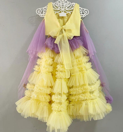 Pre-Order: Stylish Cold Shoulder And Shiny Floral Lace Work Top With Ruffled Lehenga