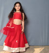 Pre-Order: Red Stylish Top with Lehenga and Dupatta