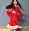 Pre-Order: Red Stylish Top with Lehenga and Dupatta