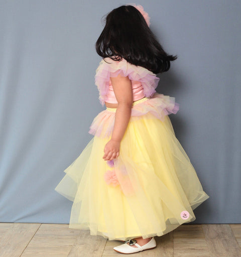 Pre-Order: Frilly Layered Butterfly Top With Lehenga