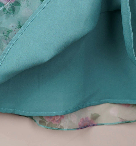 Pre-Order: Frilly Top With Floral Printed Lehenga