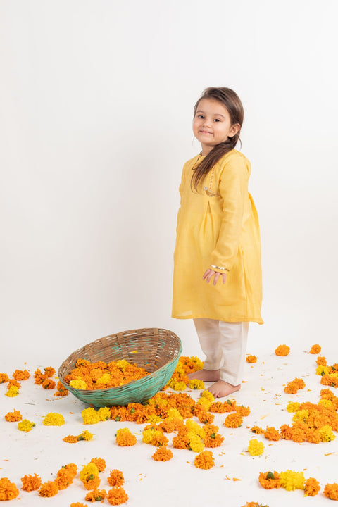 Pre-Order: Box Pleat Kurta Set