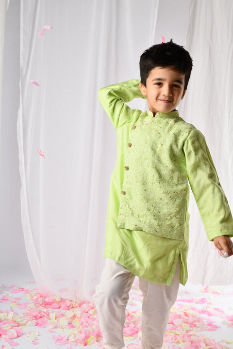 Pre-Order: Green Chikankari Kurta Set