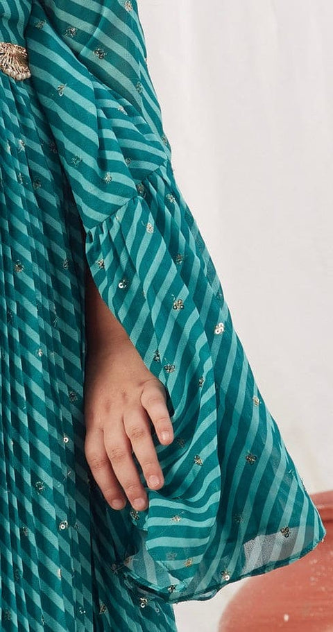 Pre-Order: Turquoise Leheriya Angrakha
