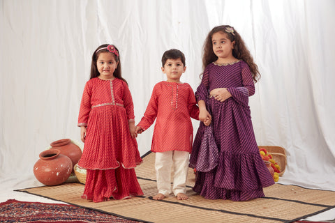 Pre-Order: Red Peplum with Ghaghra