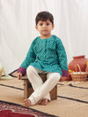 Pre-Order: Turquoise Leheriya Kurta with Pants
