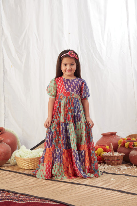 Pre-Order: Block Print Multicolour Flowy Dress