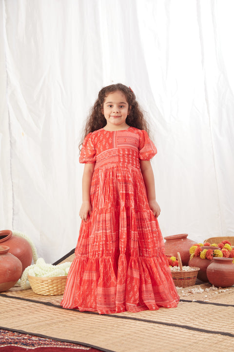 Pre-Order: Red Block Print Flowy Dress