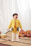 Pre-Order: Yellow Pichwai Kurta Bandi Set with Pajama