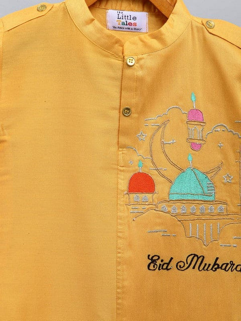 Pre-Order: Eid Mubarak Embroidered kurta with Salwar