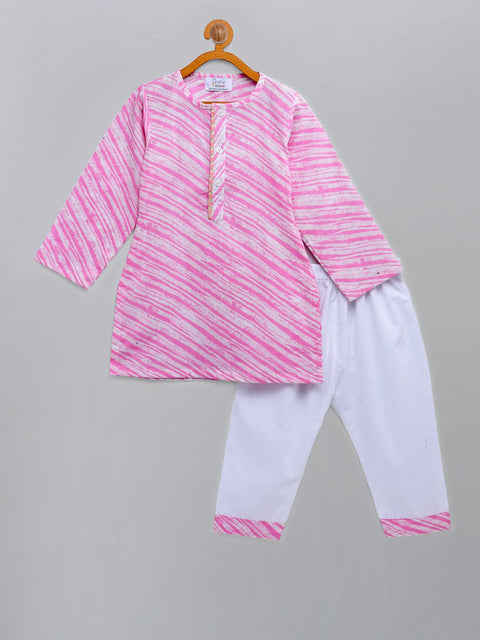 Pre-Order: Light Pink Printed Kurta with Pyjama