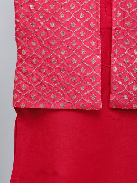 Pre-Order: Fuschia Pink  kurta with Attached Jacket and Pyjama