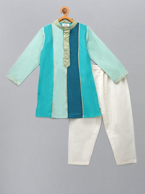 Pre-Order: Green shaded silk Kurta with Pajama