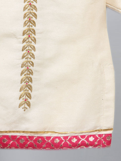 Pre-Order: Embroidered Kurta Pajama with Ruffeled Dupatta