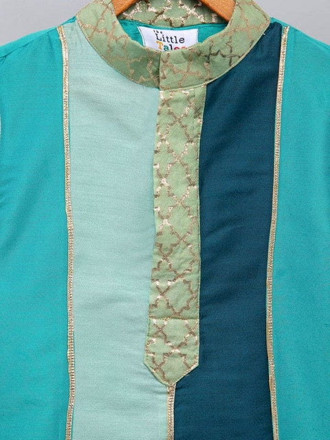 Pre-Order: Green shaded silk Kurta with Pajama