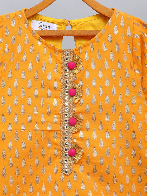 Pre-Order: Yellow and Pink Festive Kurta Sharara set
