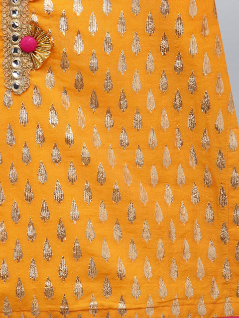 Pre-Order: Yellow and Pink Festive Kurta Sharara set