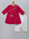 Pre-Order: Brother Sister Embroidered Pink Kurta Pajama set