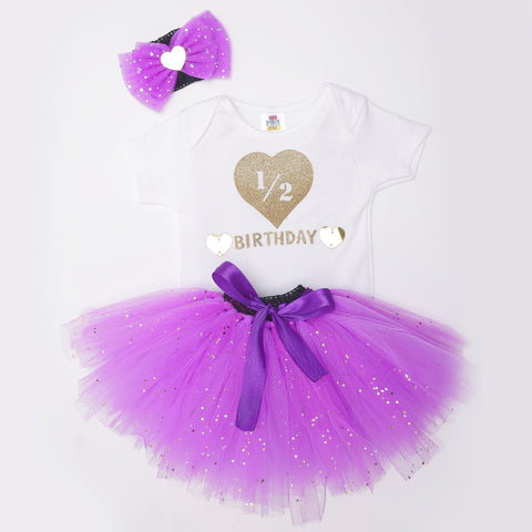 Pre-Order: Purple Half Birthday Tutu Outfit