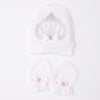 Pre-Order:White Rhinestone Sleepsuit with Pink Bow