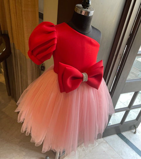 Pre-Order: Red/Pink Knee Length Dress