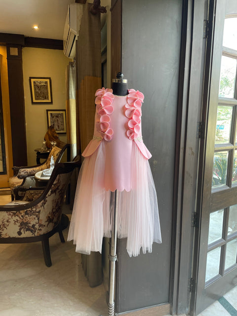 Pre-Order: Pink Neoprene Flower Dress