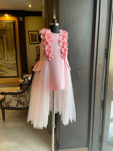 Pre-Order: Pink Neoprene Flower Dress