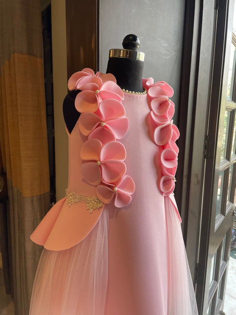 Pre-Order: Pink Neoprene Flower Dress