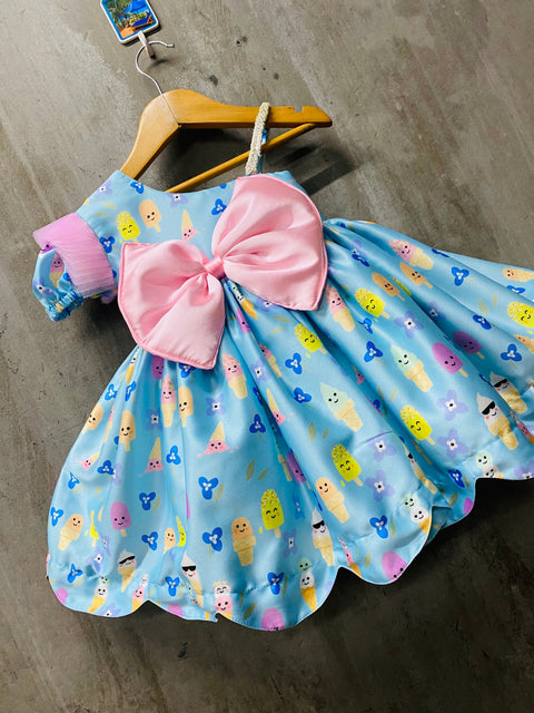 Pre-Order: Imported Satin Candy Printed Dress