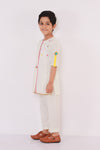Pre-Order: Off-White Gulal Holi EmbroideredKurta Pajama set