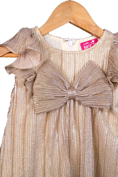 Pre-Order: Gold Shimmer Bow Dress