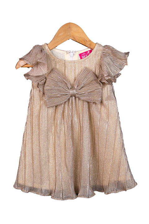Pre-Order: Gold Shimmer Bow Dress
