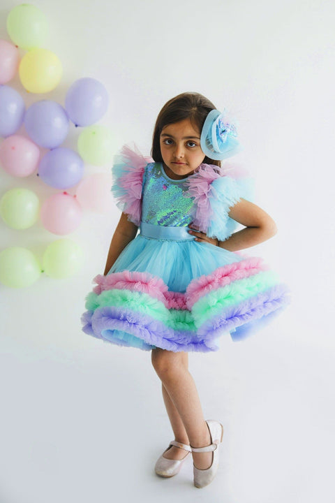 Pre-Order: Zoe Sequins Multi Colour Dress