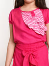 Pink Top with frill Plazzo