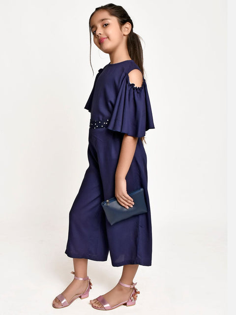 Navy Culotte with Cold Shoulder Top