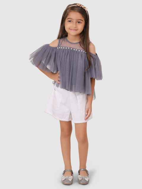 Grey Gather Top