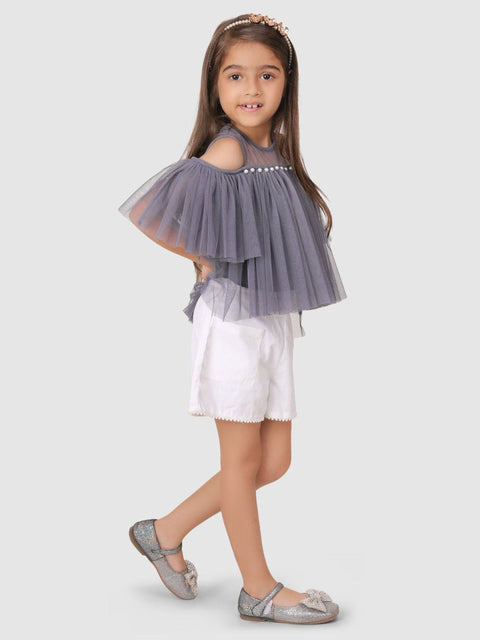 Grey Gather Top