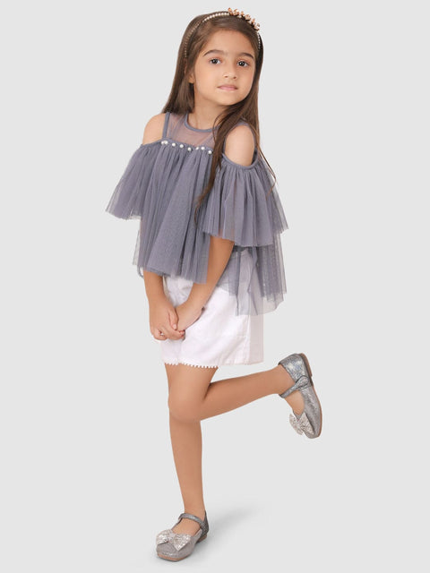 Grey Gather Top