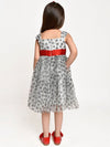 Light Grey Dress with Red Bow and Hair Band