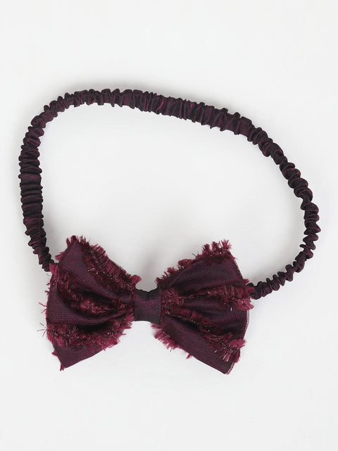 Wine Asymtric Gown With Big Bow
