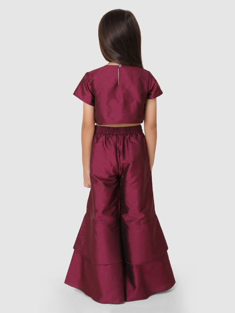 Wine Flower Top & Palazzo