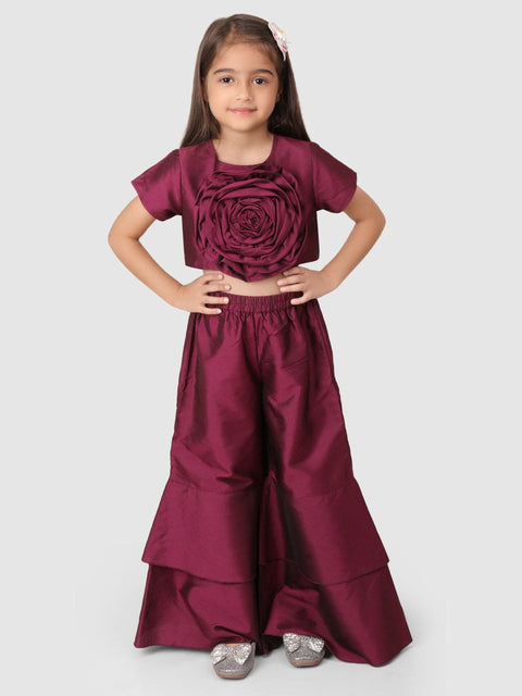 Wine Flower Top & Palazzo