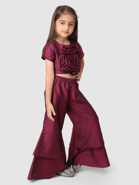 Wine Flower Top & Palazzo