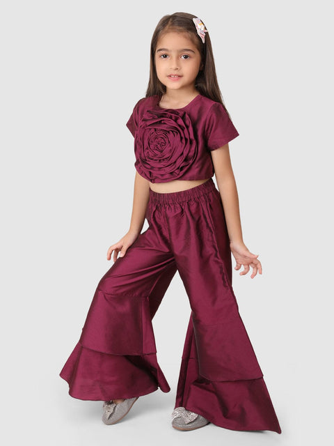 Wine Flower Top & Palazzo
