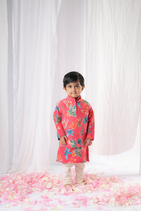 Pre-Order: Peacock Kurta Set for Boys