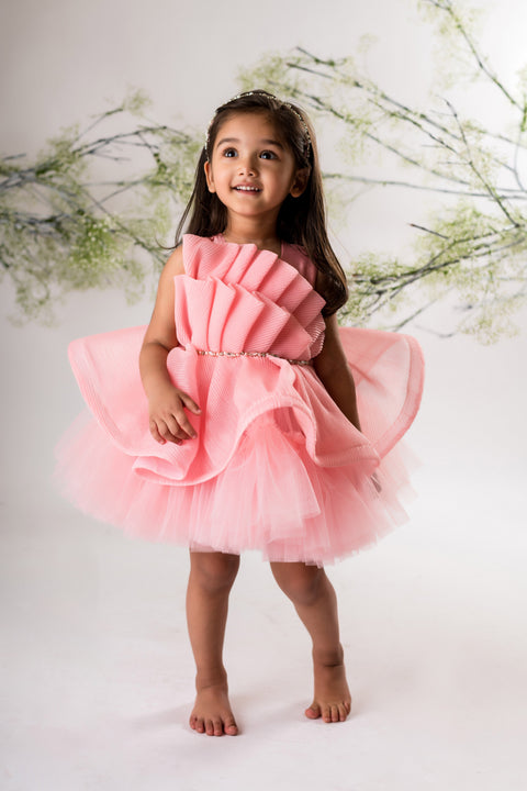 Pre-Order: Pink Pleated Yoke Dress