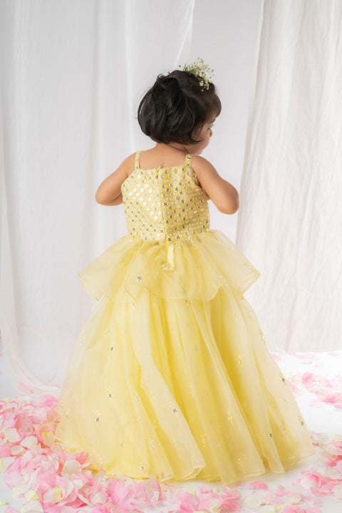 Pre-Order: Yellow Mirror Peplum Ghagara