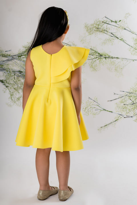 Pre-Order: Yellow Butterfly Embroidered Dress