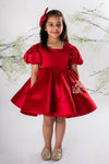 Pre-Order: Red Pearl Embroidered Dress